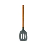Spatulă silicon cu mâner din lemn, 33.5 x 8 cm