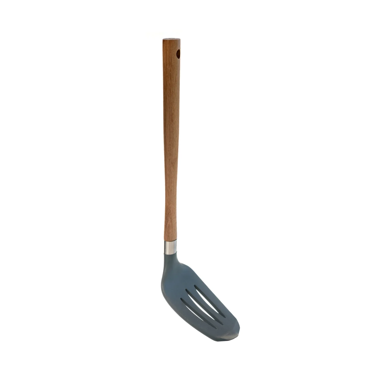 Spatulă silicon cu mâner din lemn, 33.5 x 8 cm