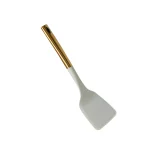 Spatulă silicon lată cu mâner din metal auriu, 35 x 10 cm