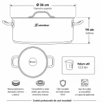 Dimensiuni cratiță profesională inox Schmitter 36 cm