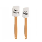 Set spatule silicon cu mâner din lemn - imagine 2
